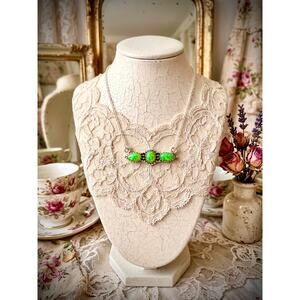 Green Balloon Opal Necklace | 925 Sterling Silver | 18-20” Boho Chic